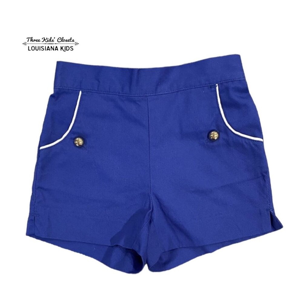 Janie and Jack 12-18m Blue Piped Twill Shorts